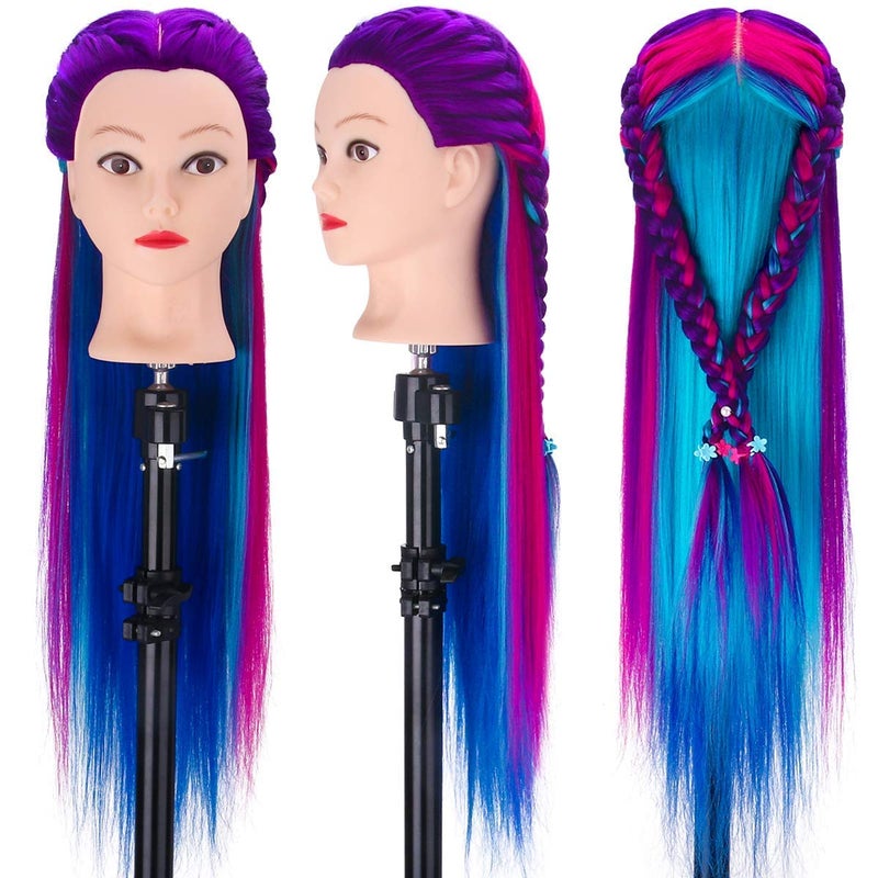TopDirect Mannequin Head with Hair, 29" Training Head Hair Mannequin Manikin Head Cosmetology Doll Head Practice Styling Hairdressing Training Braiding Heads with Clamp Holder and Tool Set - Image 3